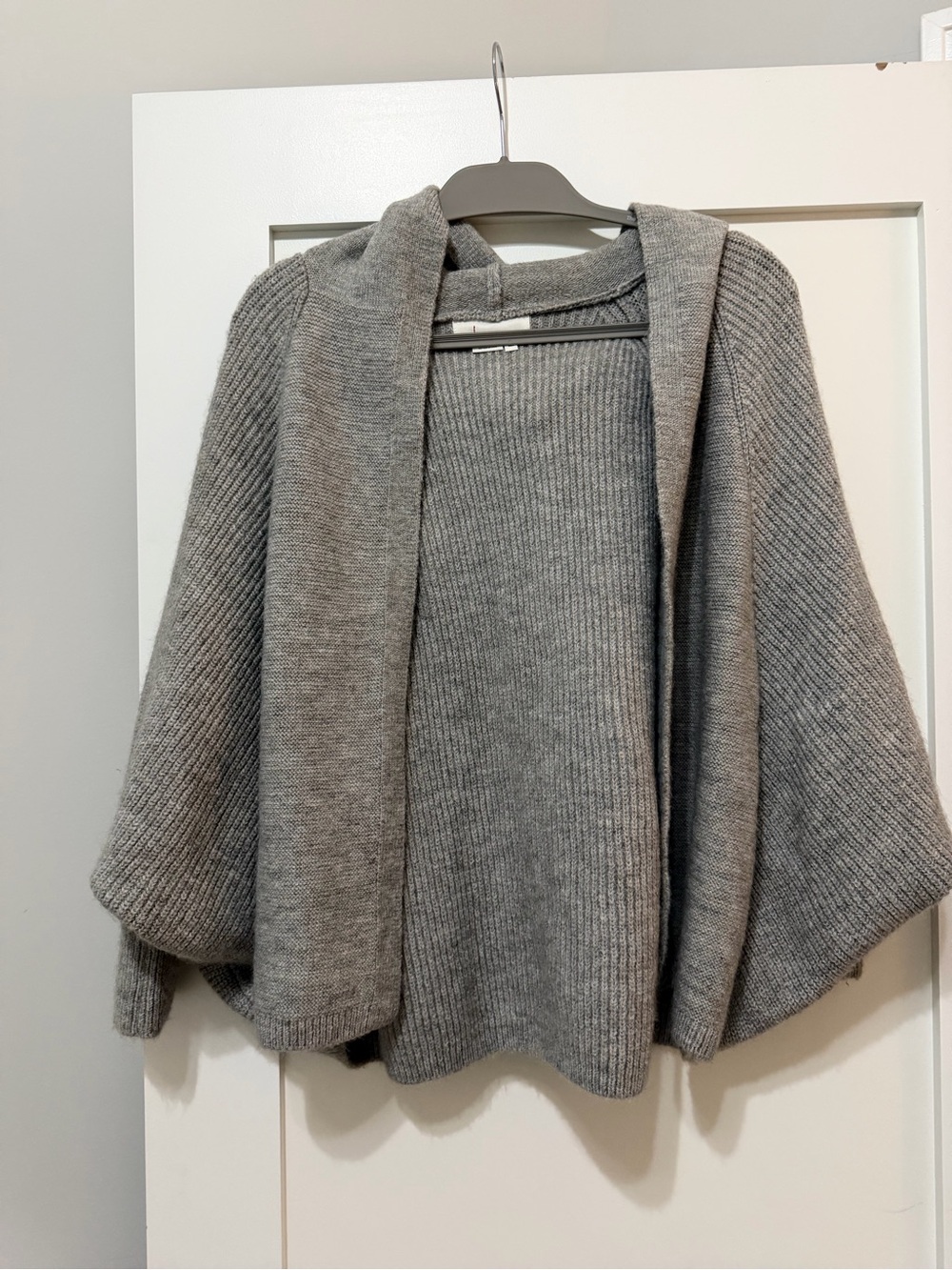Anthropologie Gray Hooded Oversized Cocoon Cardigan One Size